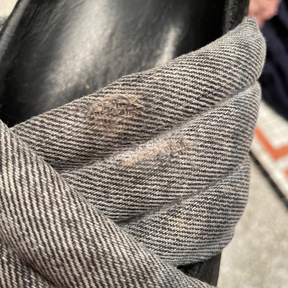 ISABEL MARANT GRAY FABRIC & WHITE LEATHER HOLDEN SLIDES, size 41 - Picture 4 of 9